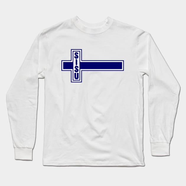 Sisu (Finnish Flag) Long Sleeve T-Shirt by joshanddawnrodriguez